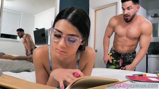 MyPervyFamily &#8211; Kylie Rocket &#8211; Brother Gets Grounded and Fucks Nerdy Step-Sister While Dad is Gone