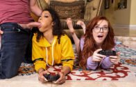 BrazzersExxtra – Jeni Angel And Madi Collins – Gamer Girl Threesome Action