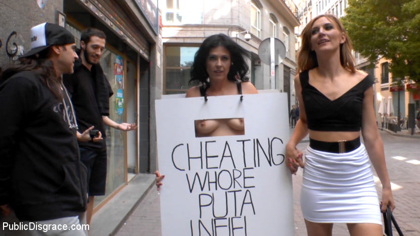 PublicDisgrace &#8211; Mona Wales And Montse Swinger &#8211; Cheating Wife&#8217;s Big Hot Ass Shamed Fully Naked In Public Display