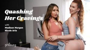 SquirtingLesbian &#8211; Madison Morgan And Nicole Aria &#8211; Wet On A Work Call