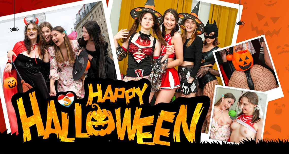 ClubSweethearts &#8211; Jane White, Janyk Brones, Sadistka Hub, Virgin Butterfly, Elise Moon, Funky Town, Milka Wey And Olivia Trunk &#8211; Happy Halloween Lesbian Edition